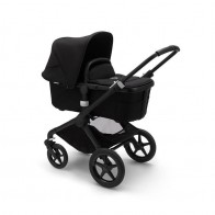 Carrito Bugaboo Fox 2 con capazo y silla, conjunto negro